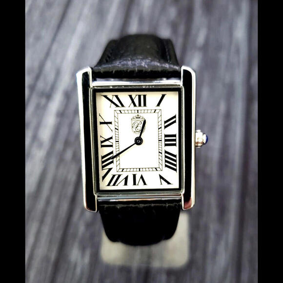 Iconic Pierre Lucerne 1888 Men Classic Tank Watch Black Band - Picture 3 of 15